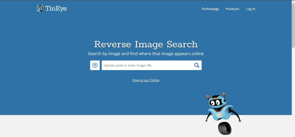 Reverse image search using TinEye