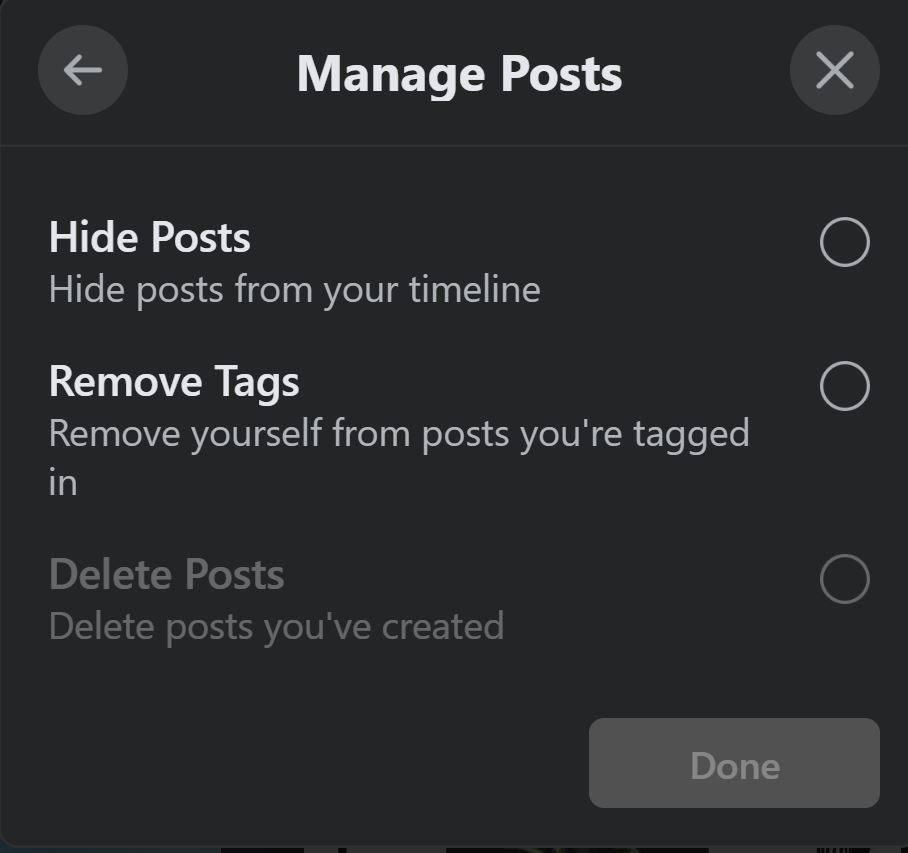 unable to bulk delete posts on Facebook