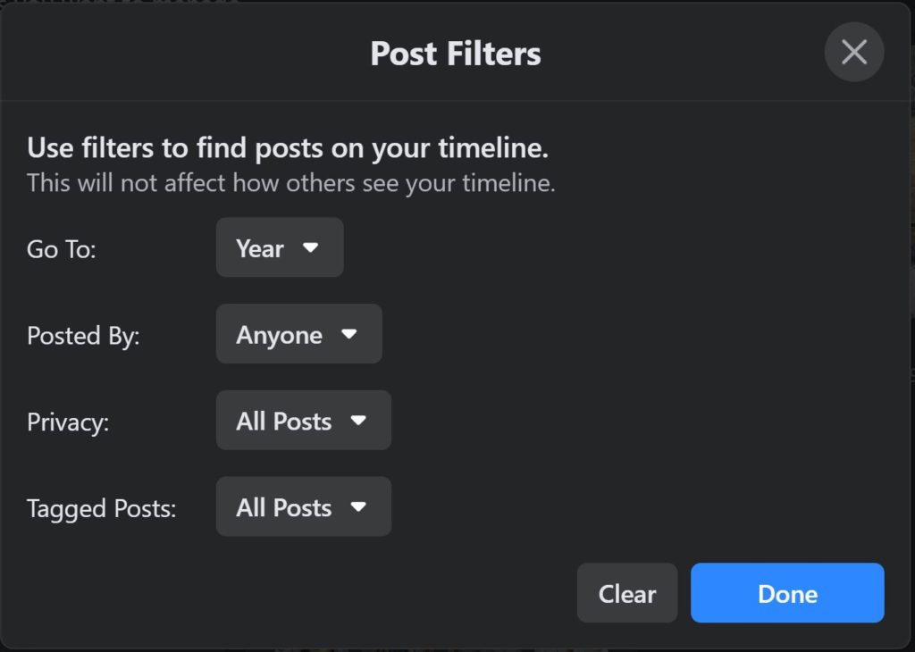 Filter posts