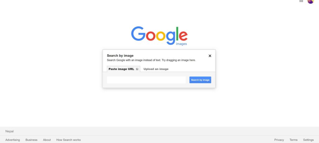 Reverse image search using Google Images