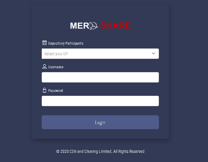 Mero Share homepage