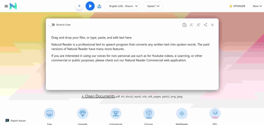 Natural Reader free text to speech software