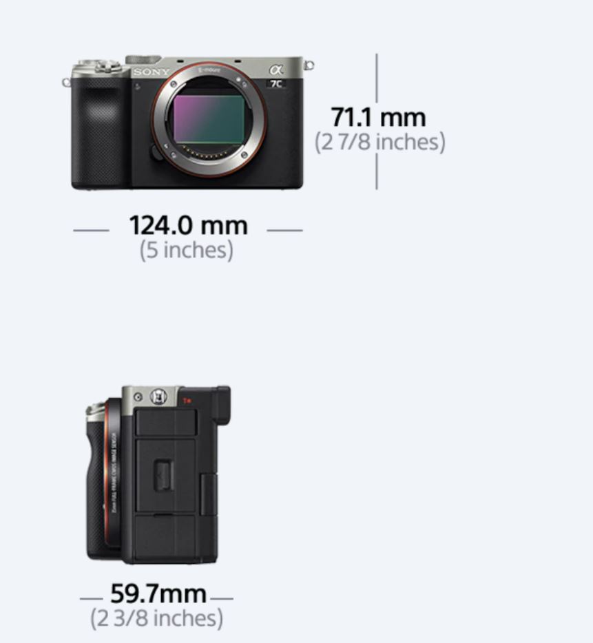 Sony Alpha 7C dimensions