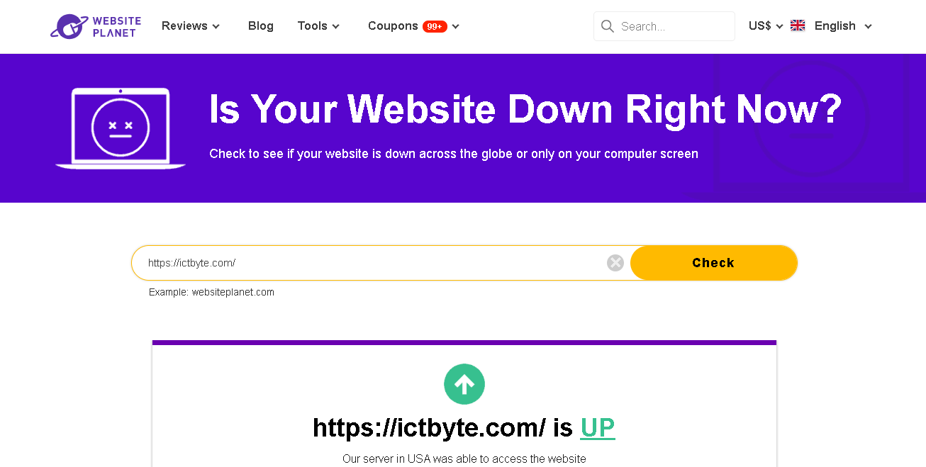 if your website is down