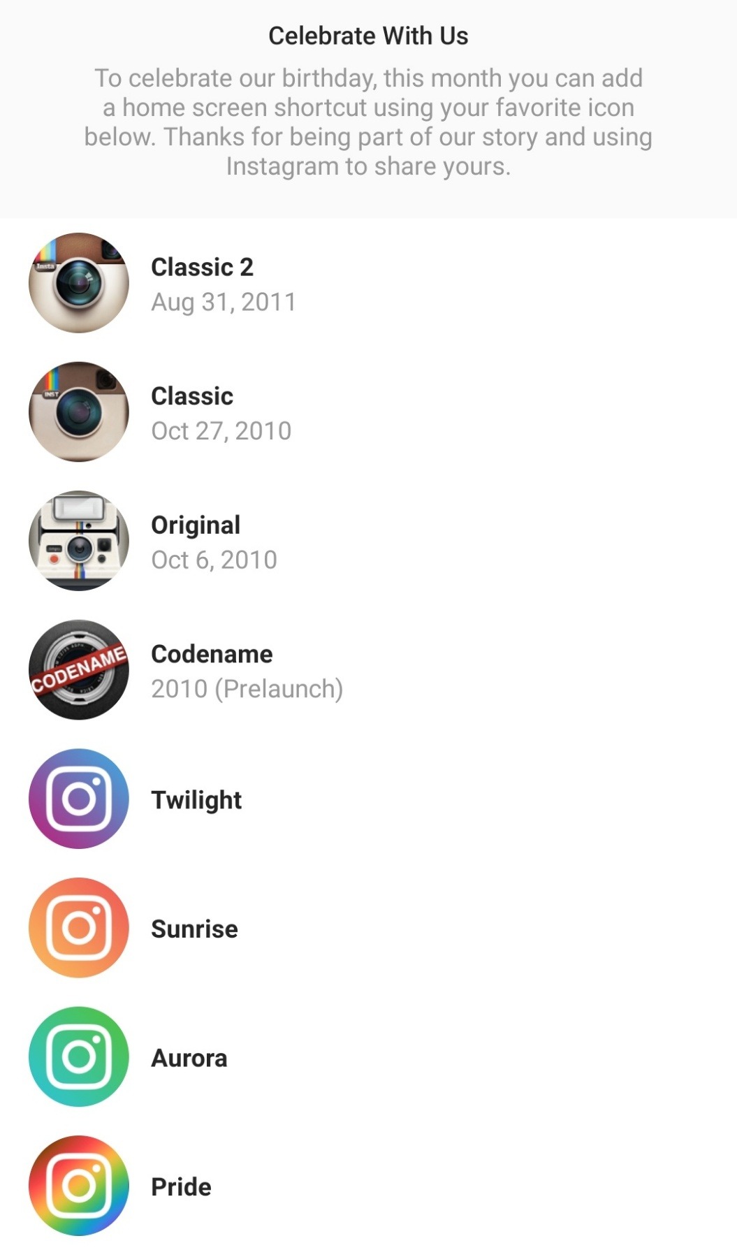 Instagram's secret retro icons