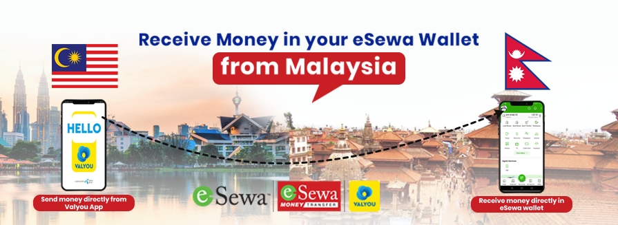 Send Money to Nepal From Malaysia using eSewa
