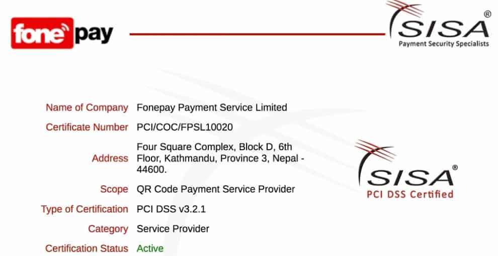 Fonepay becomes Nepal’s first Payment Service to receive World’s renowned PCI DSS Certification