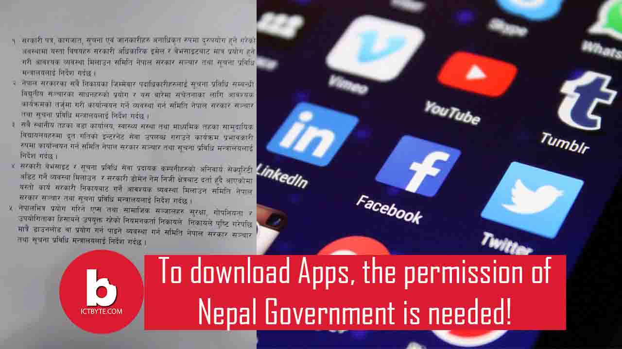 To download Apps, the permission of Nepal Government is needed!