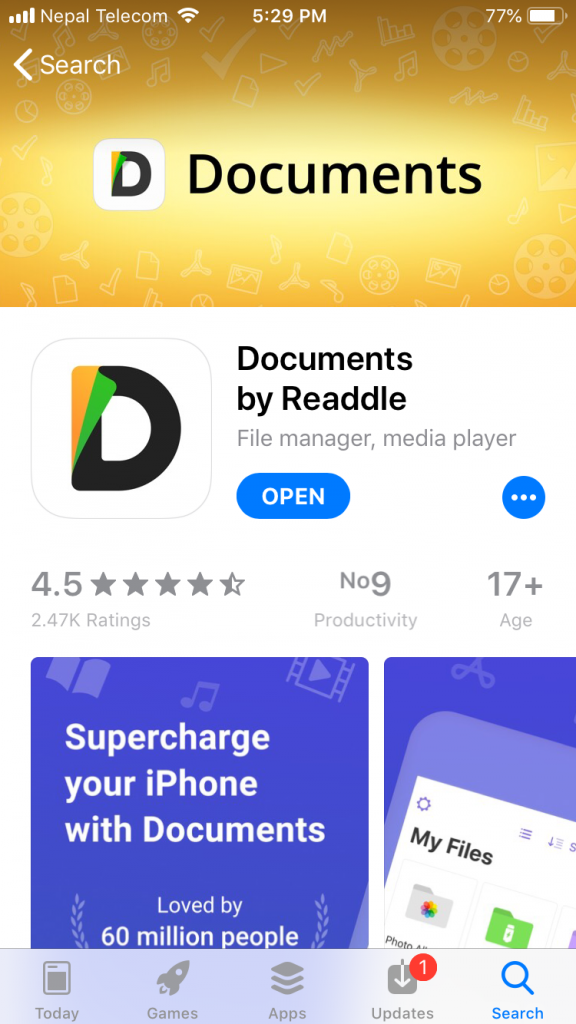 Download Documents by Readdle to download YouTube videos for free