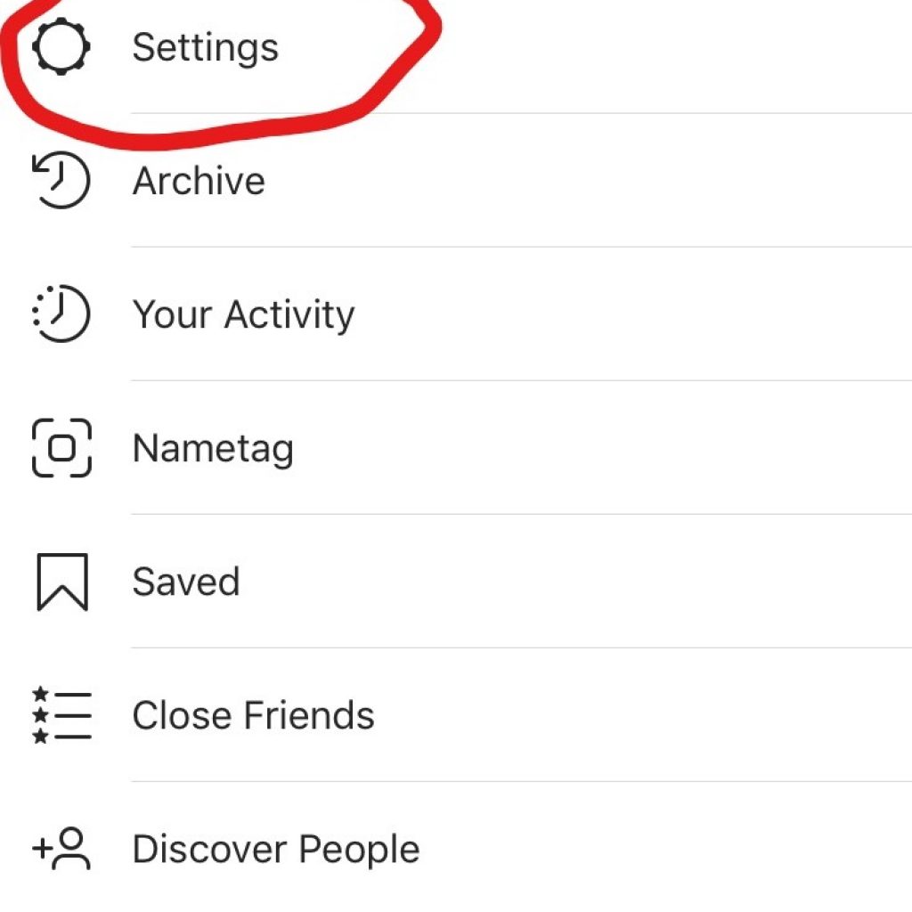settings step 2 to create close friends list