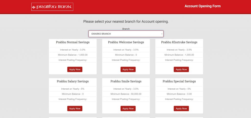 prabhu online account savings plan select