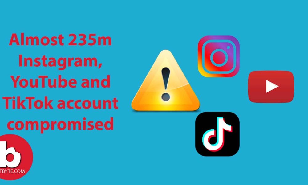  Data breach of almost 235 million Instagram, Youtube, and TikTok accounts