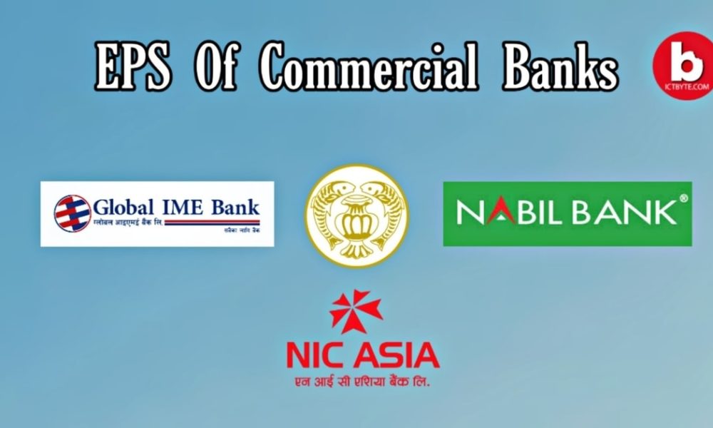 Earnings per share (EPS) of 27 commercial banks in Nepal
