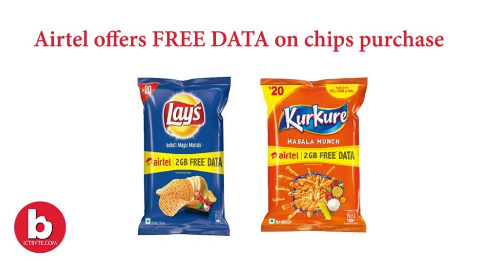 Get free data on every purchase of chips: Lays, Kurkure, Uncle's chips, and Doritos free data on every purchase of chips feature