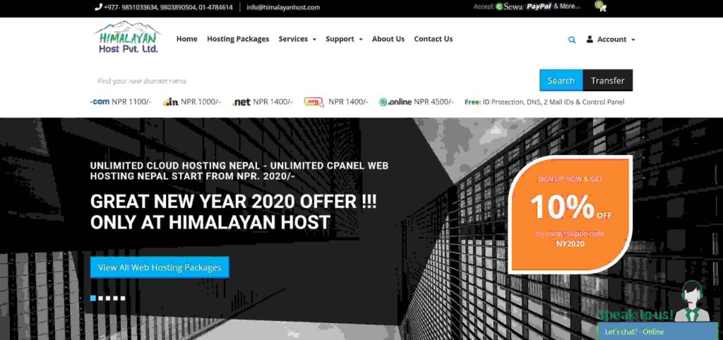 Himalayan host best and cheap hosting sites in Nepal
