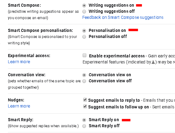 I turn on smart reply in Gmail