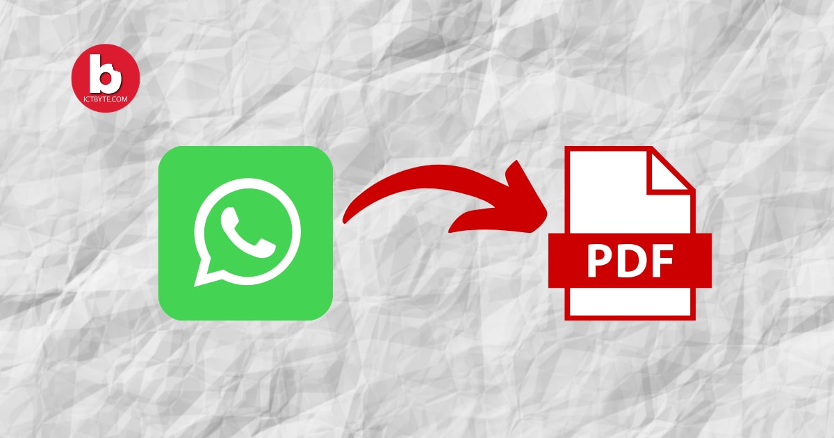 Export WhatsApp Chat As PDF
