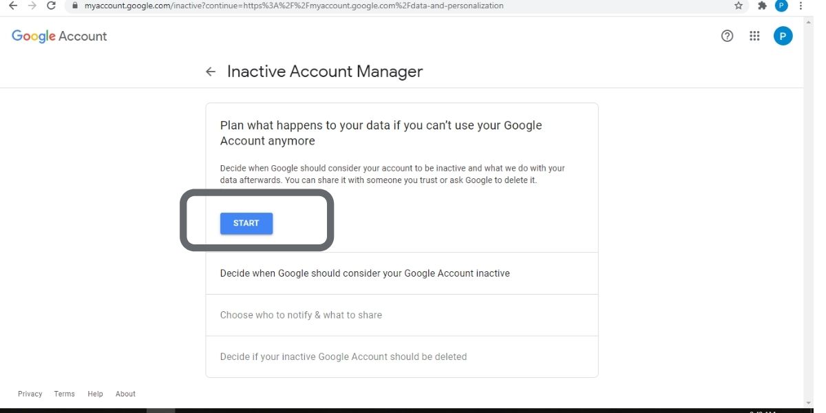delete your google account after you die