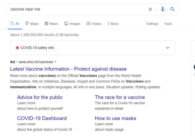 Want COVID vaccine? Google will help you now to find the site!