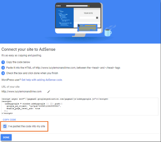 verify Google AdSense in your website