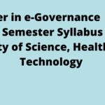 Master in e-Governance First Semester Syllabus Faculty of Science, Health, and Technology