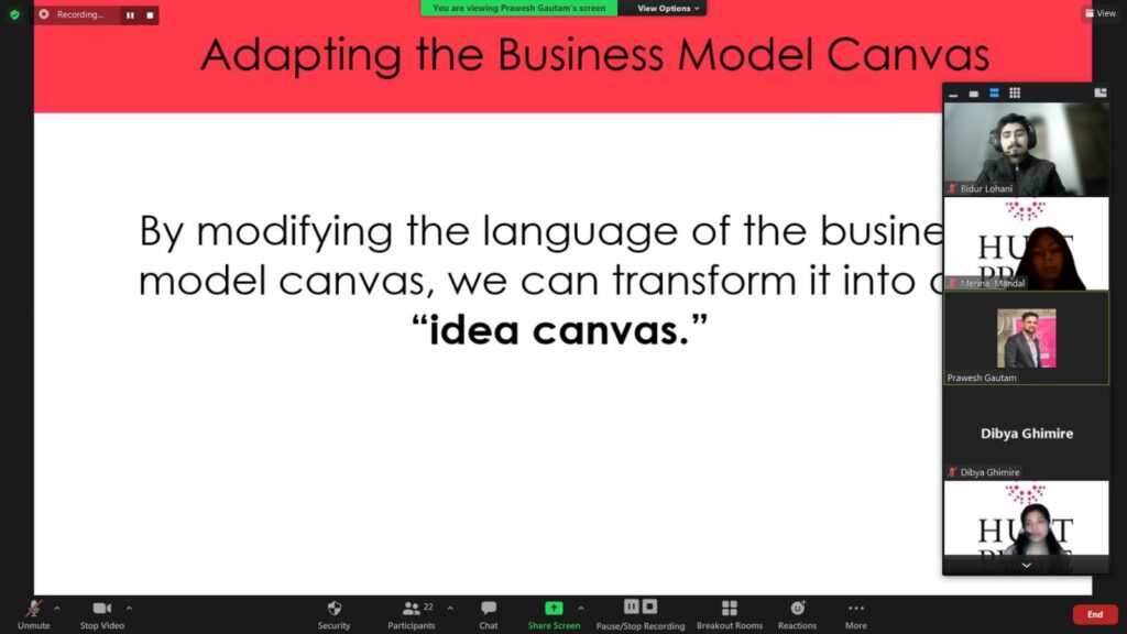 Hult Prize at SMC Successful completed "Business Canvas Model" training session Hult Prize at SMC