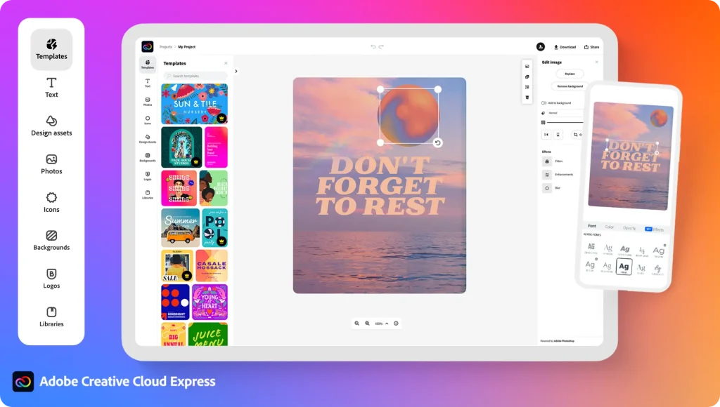 design with adobe express