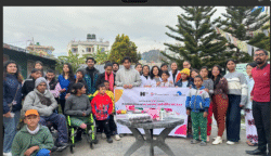 Team members of Hult Prize with children at CDCA during the Impact Event.